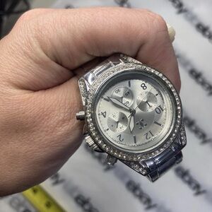 Charming Charlie’s Women’s Stainless Steel Chronograph Watch Silver Tone